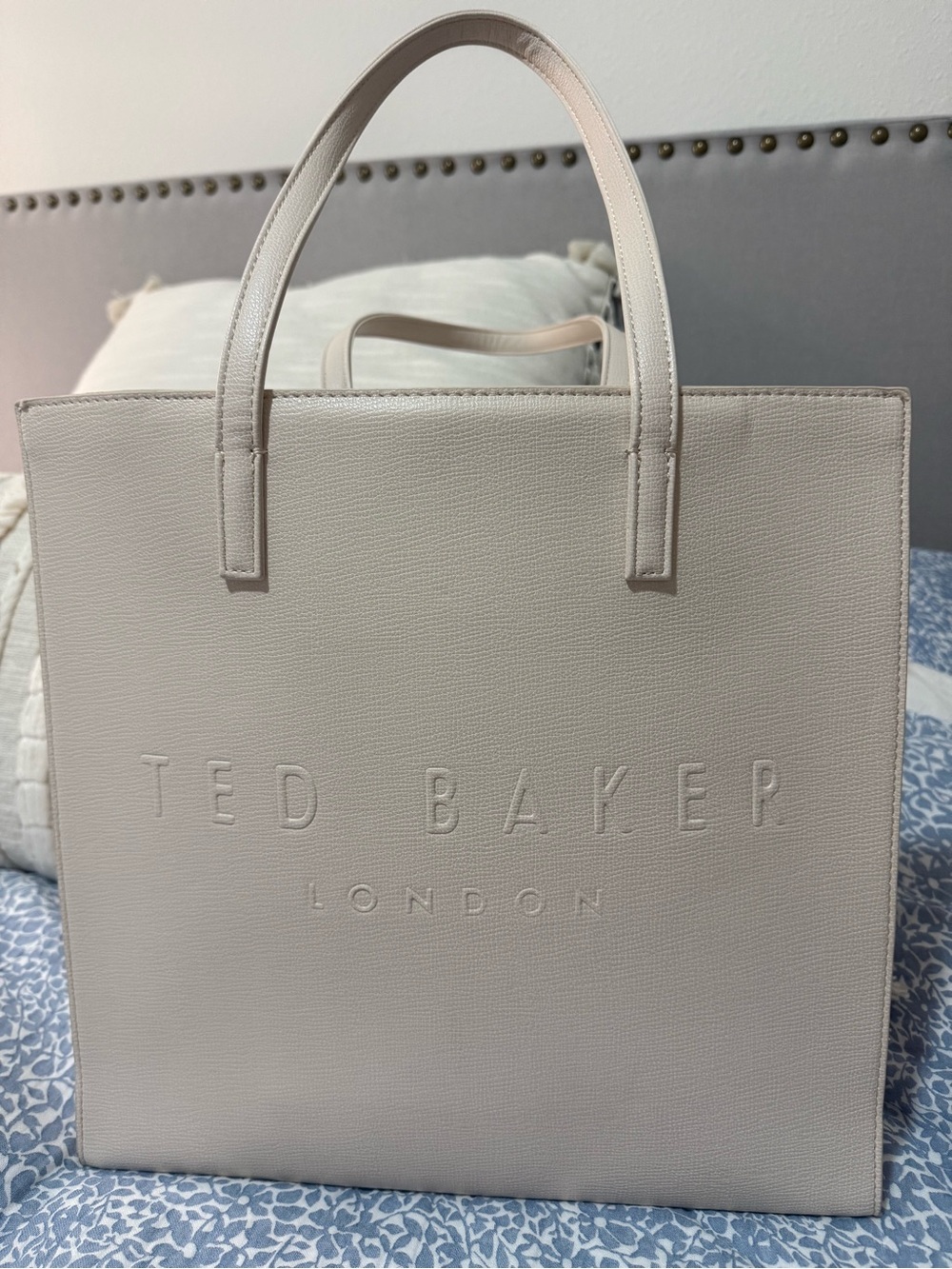 Ted Baker Cream Embossed Logo Tote